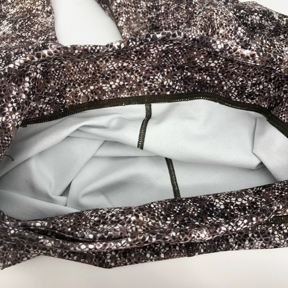 FABLETICS Powerhold Define Mid-Rise Snakeskin Print Brown & Black Leggings - Picture 10 of 11